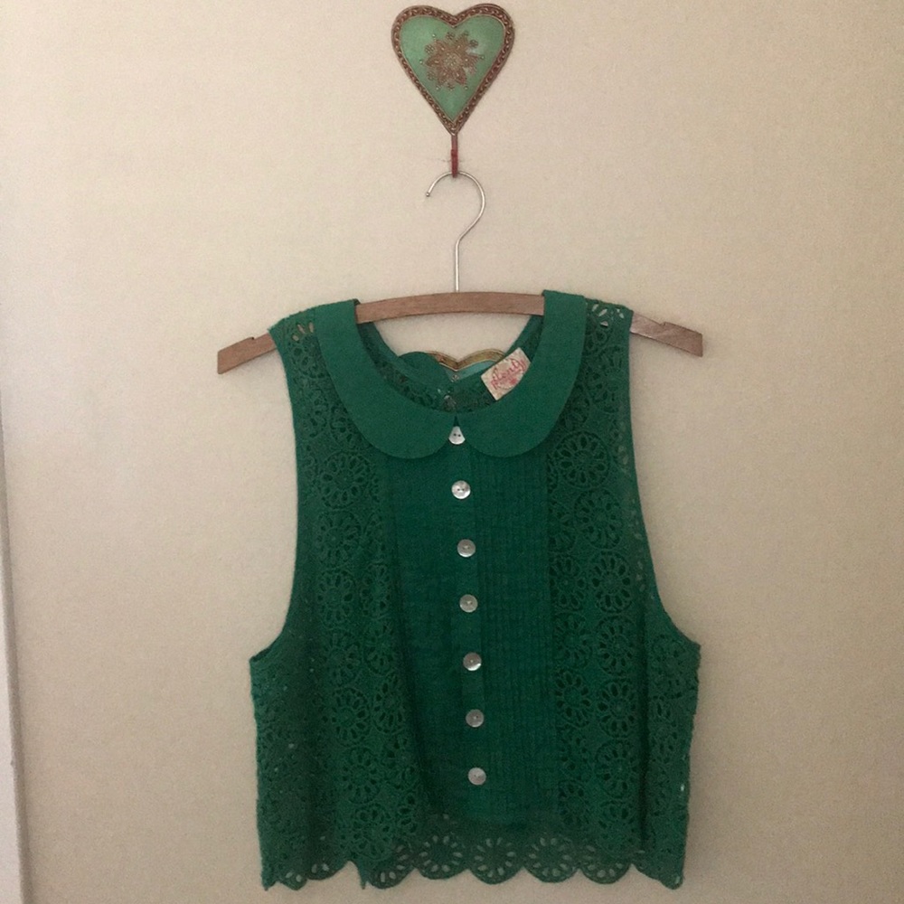 Eyelet sleeveless top